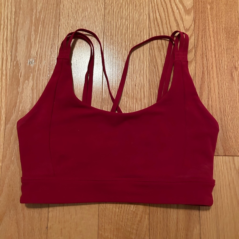 Lorna Jane Dark Red Cross-Back Sports Bra